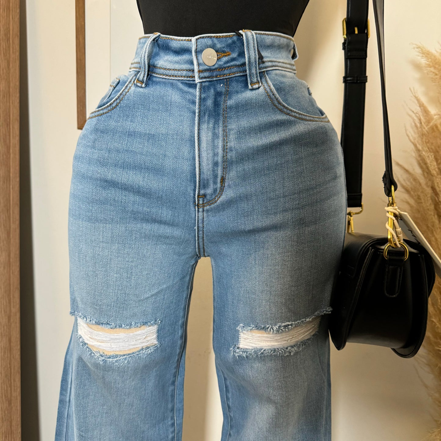 V2632M High Tight Cut Wide Leg-Blue
