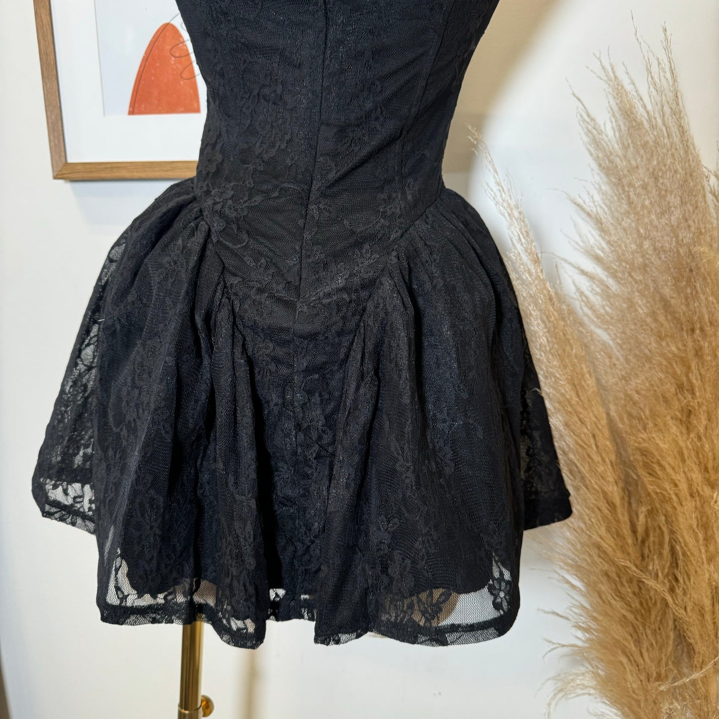 Miriam Lace Mini Dress-Black