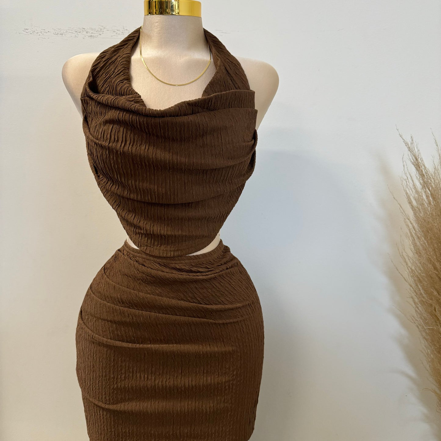 Coco Two piece Set-BROWN is