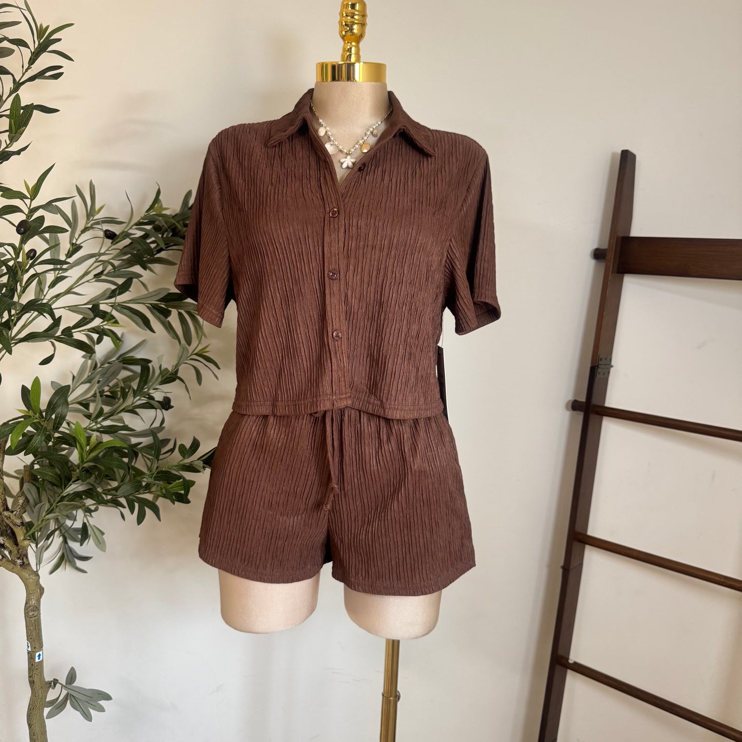 Loxi Short Set-Brown
