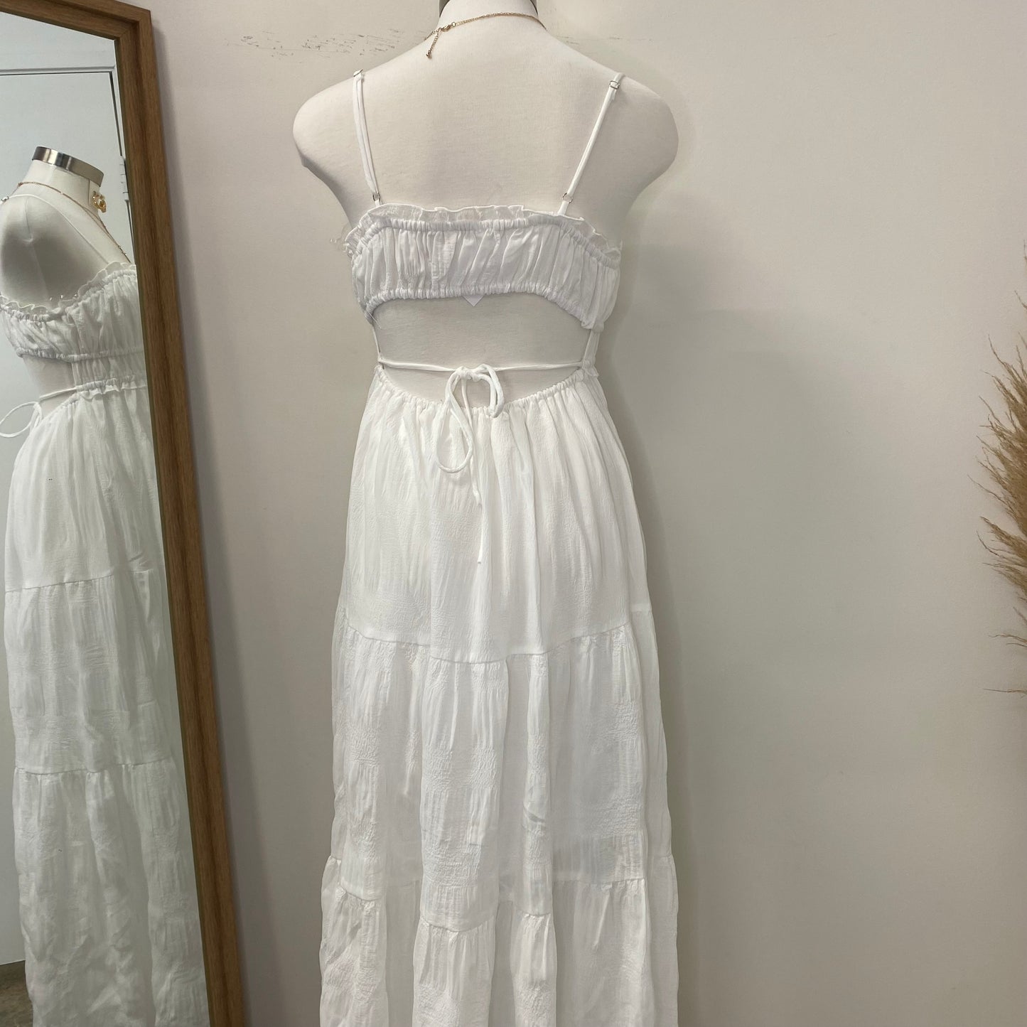 Blue Maxi Dress-White