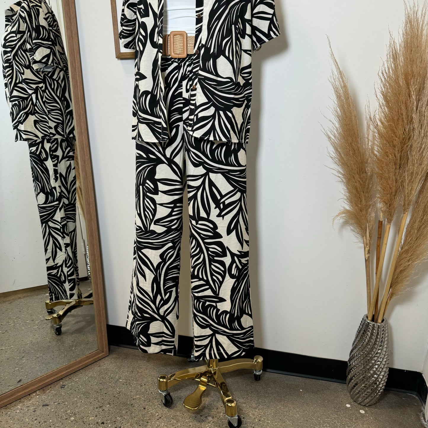Cancun Pant Two piece Set-Black/White