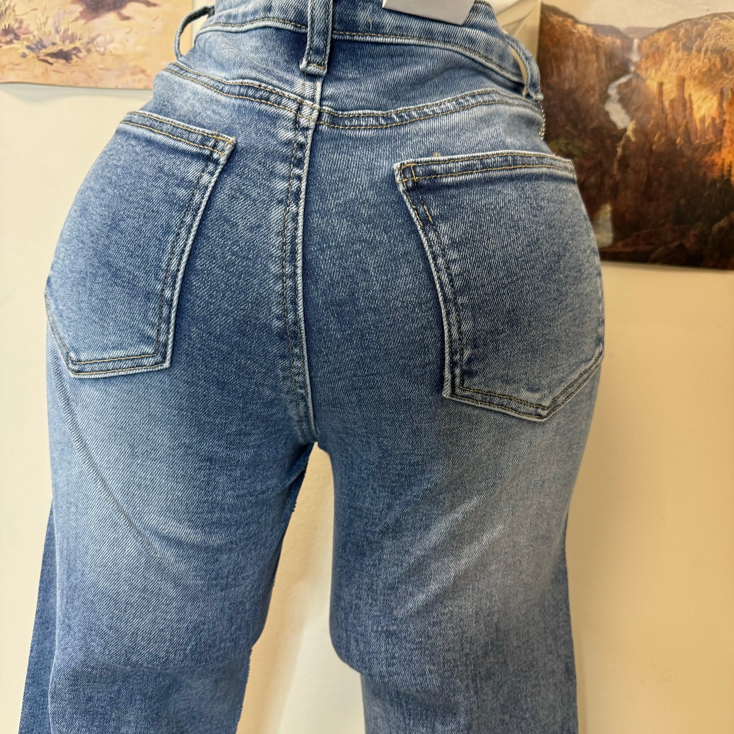 Karla Rhinestone Jeans-Blue
