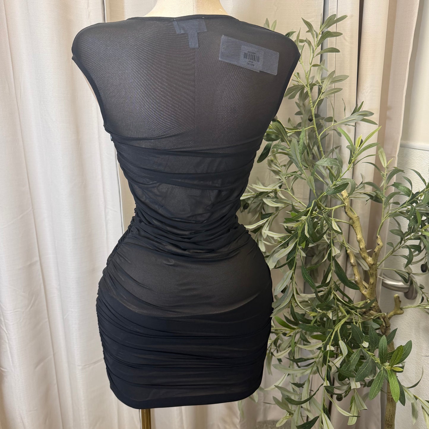 Mini Mesh Dress-Black