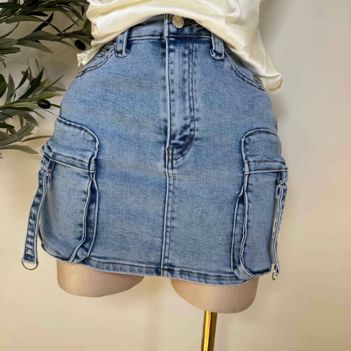 Sandy Cargo Skirt-Blue
