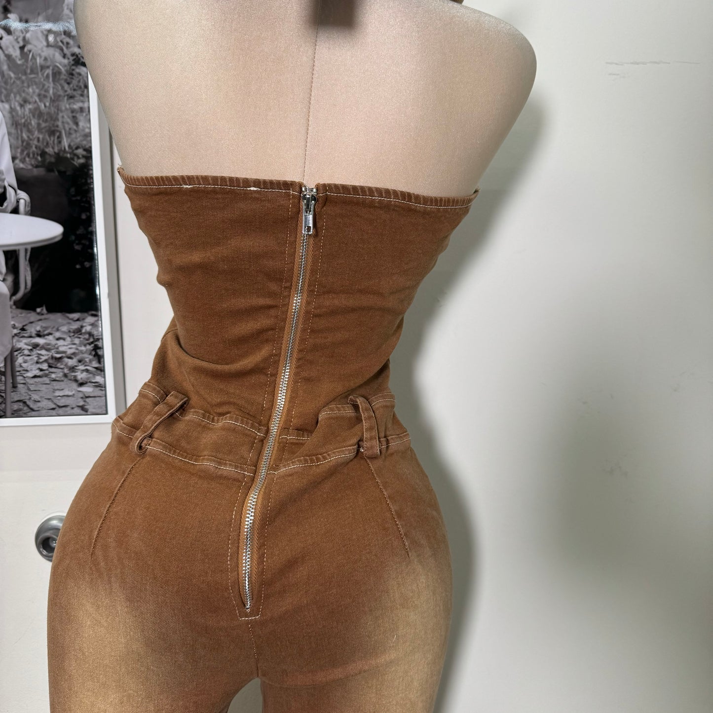 Sexy Jumpsuit-Brown