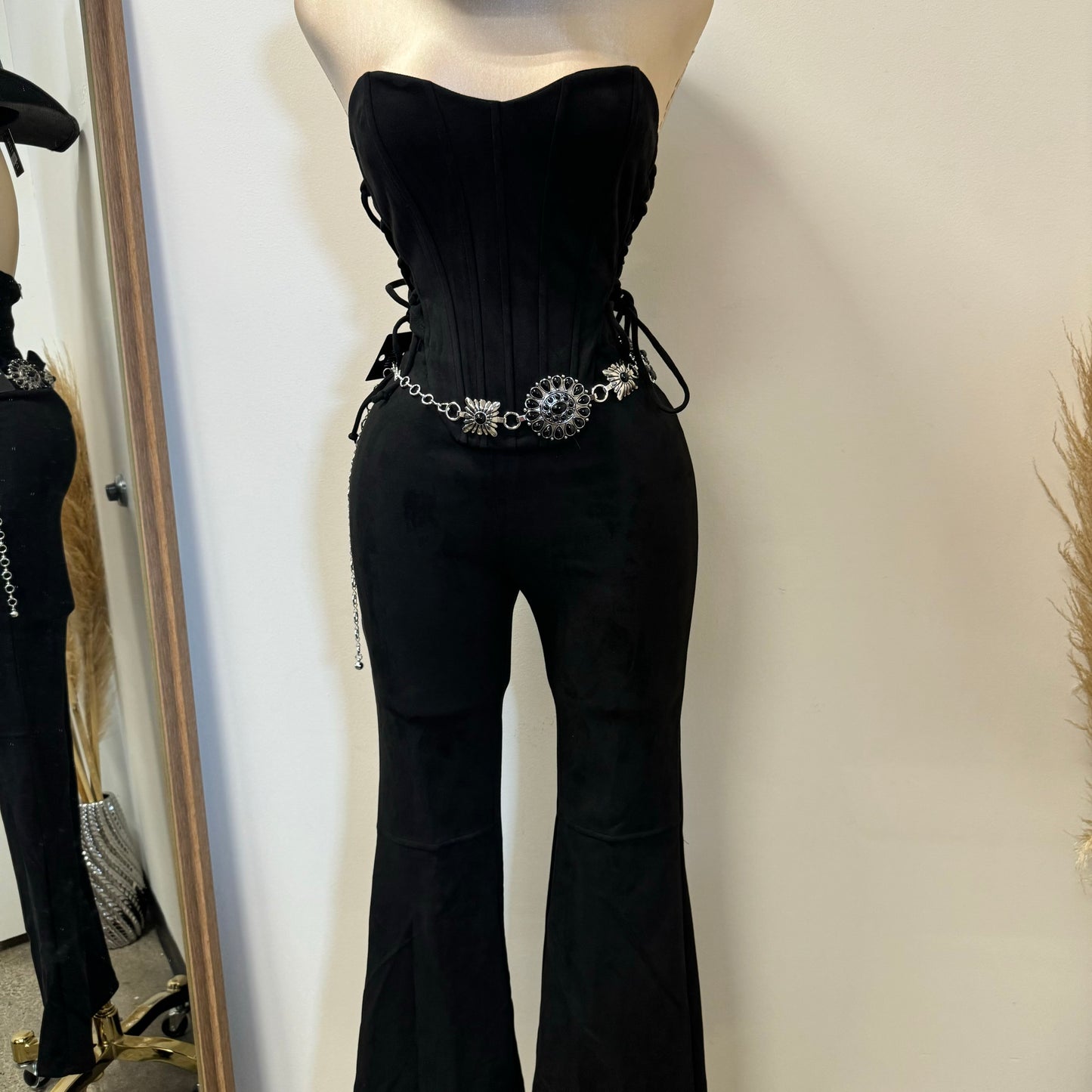 Jaripeo Suede Pant Set-Black1