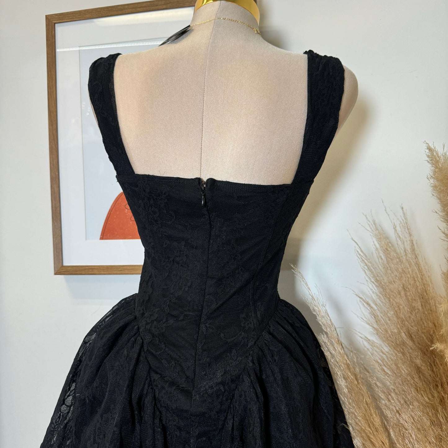 Miriam Lace Mini Dress-Black