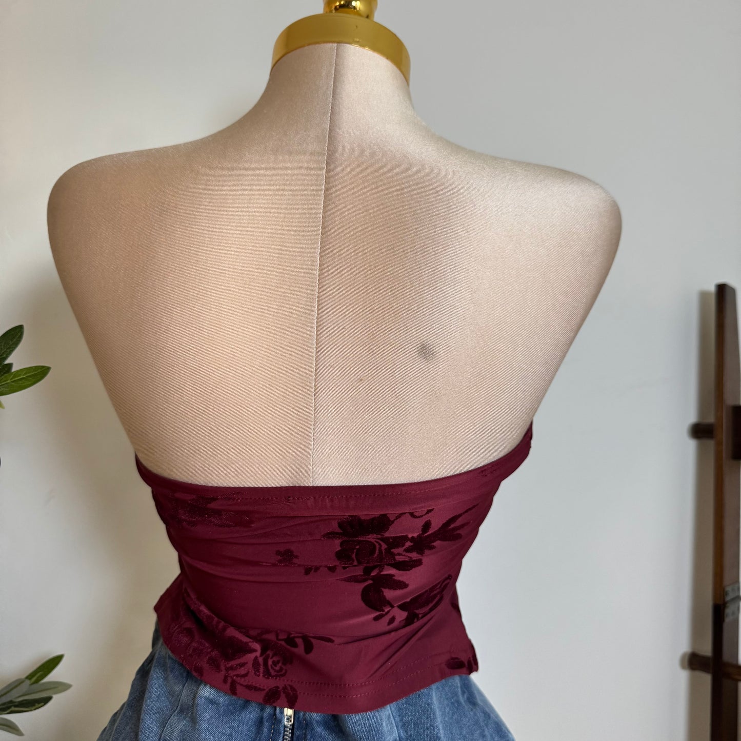 Tube Asymmetrical Hem Top -Burgundy