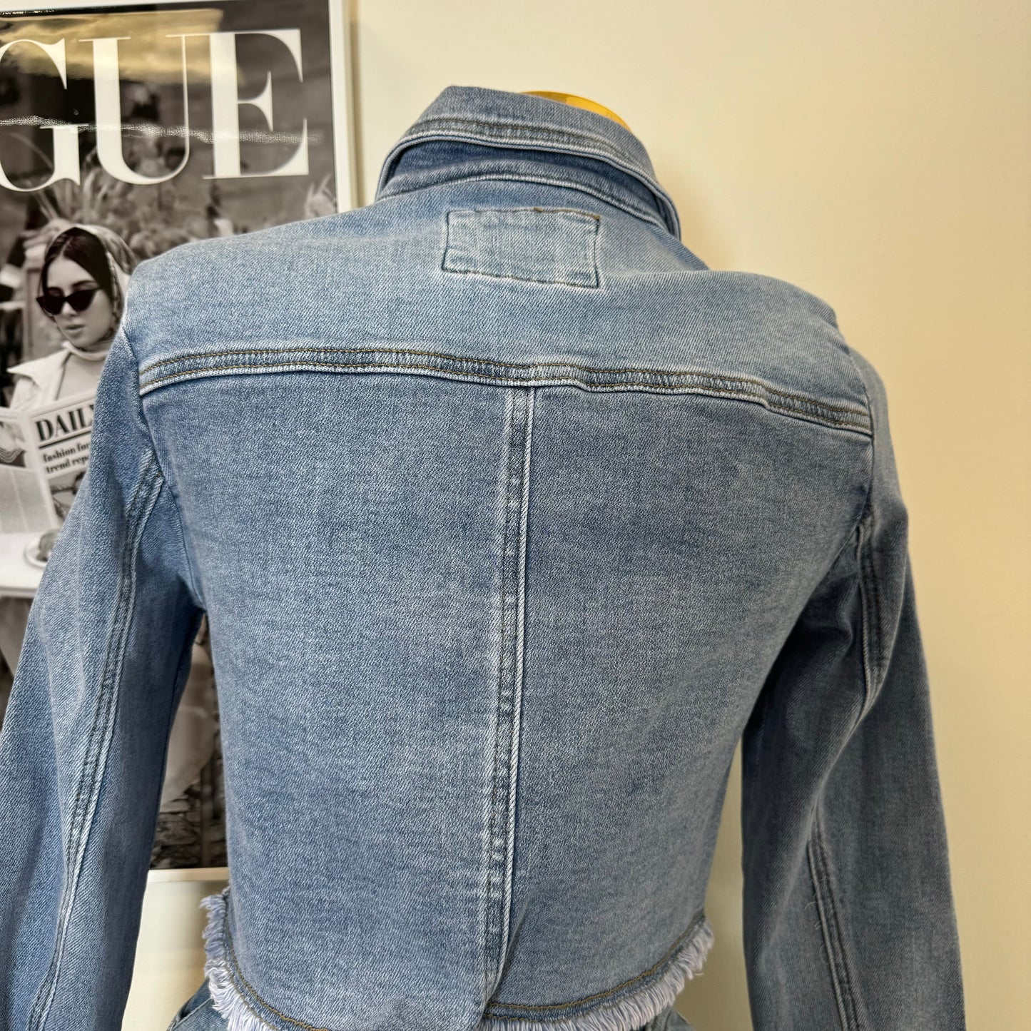 Denim Rhinestone Jacket-Blue