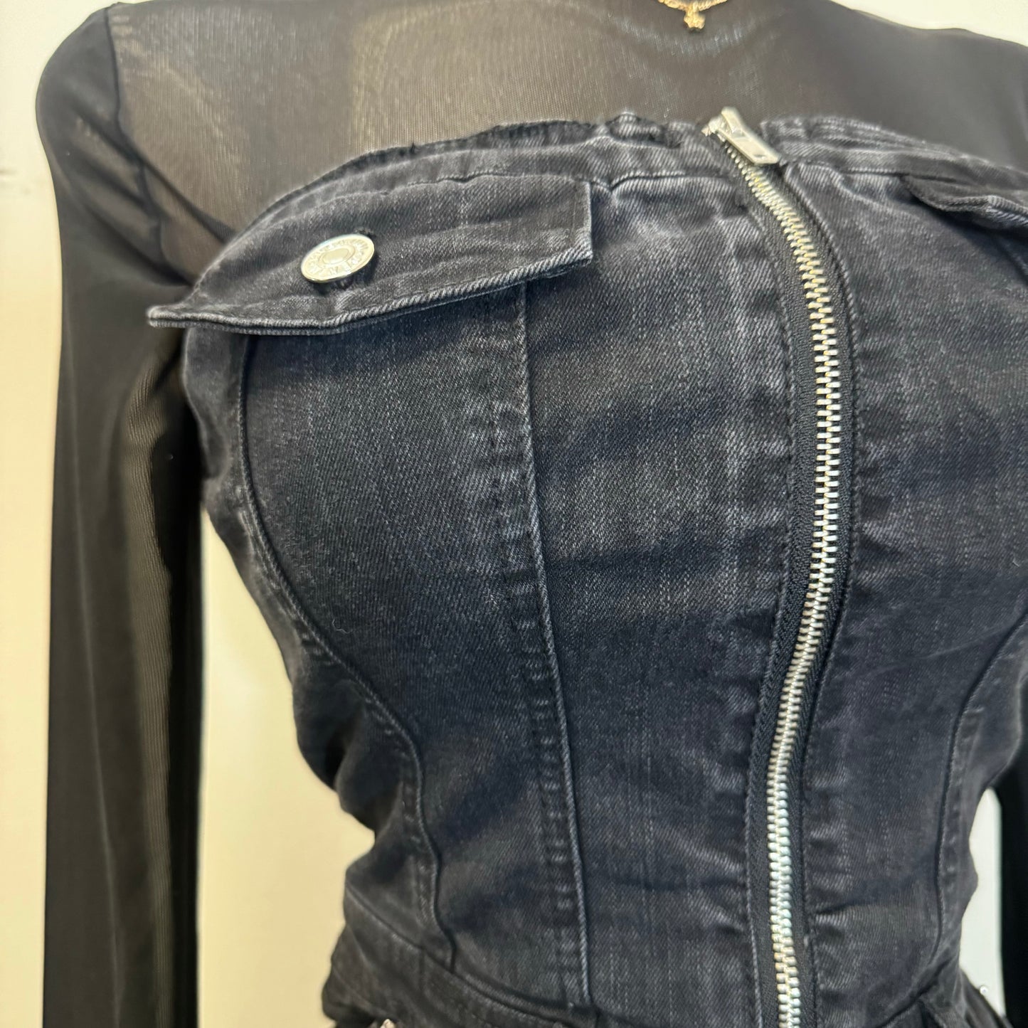 Rodeo Strapless Denim Jumpsuit-Black1