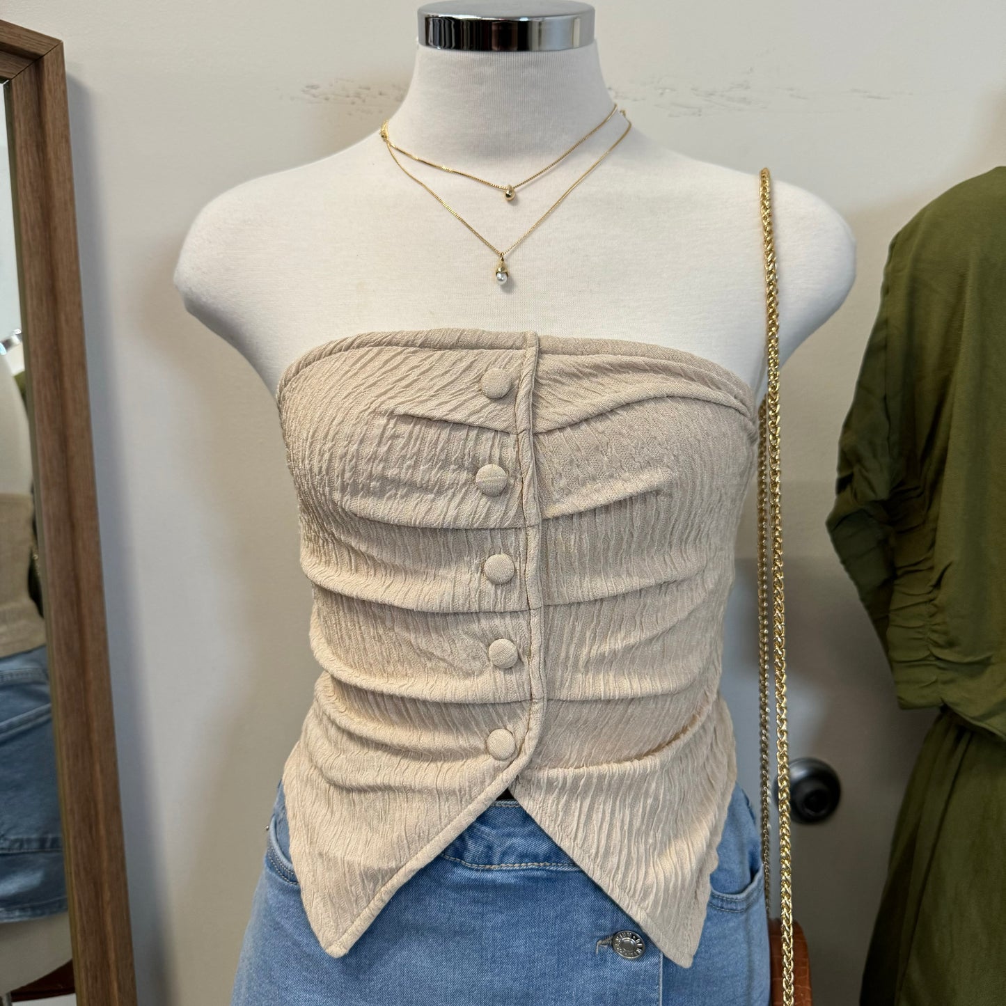 Camelia Tube Top-Cream