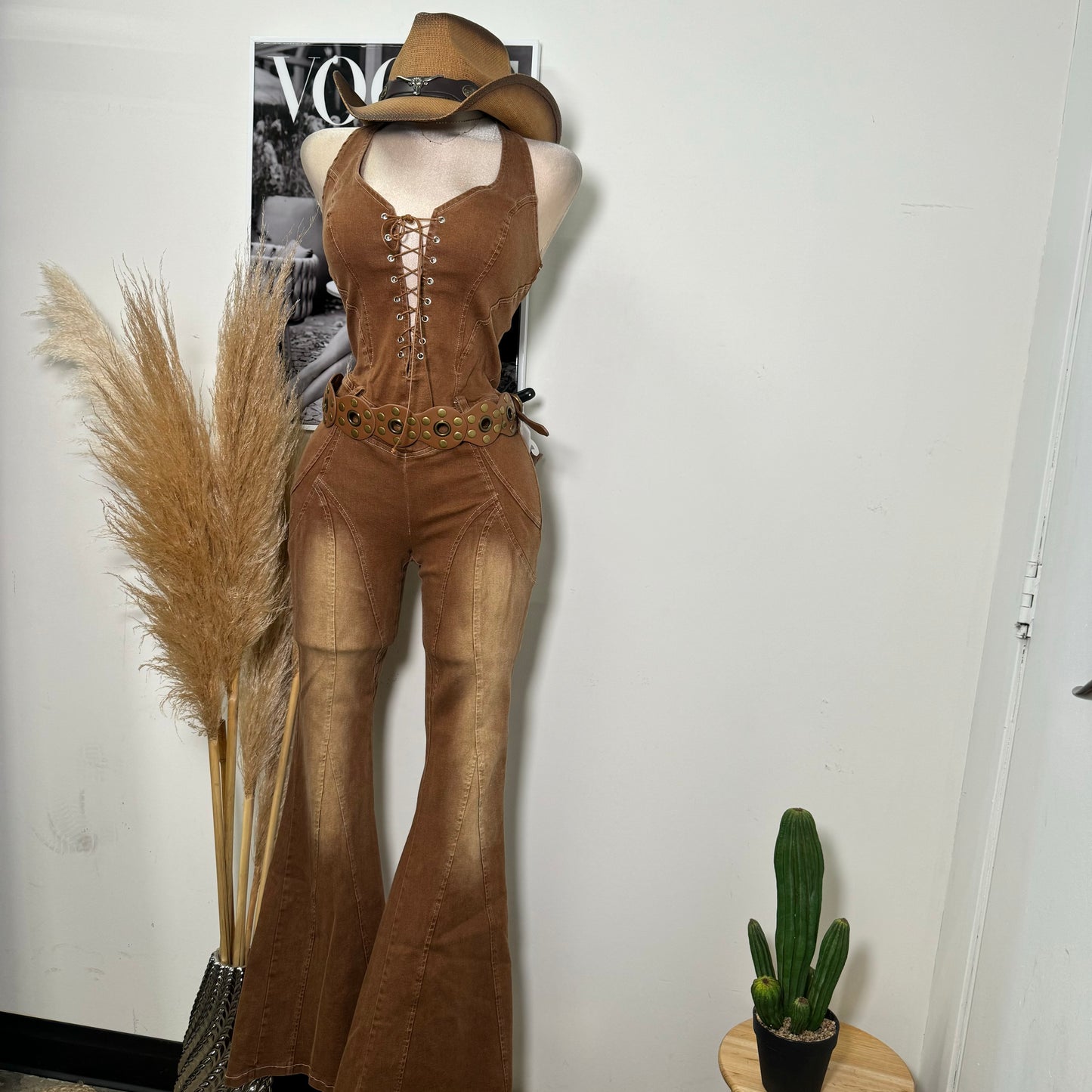 Sexy Jumpsuit-Brown