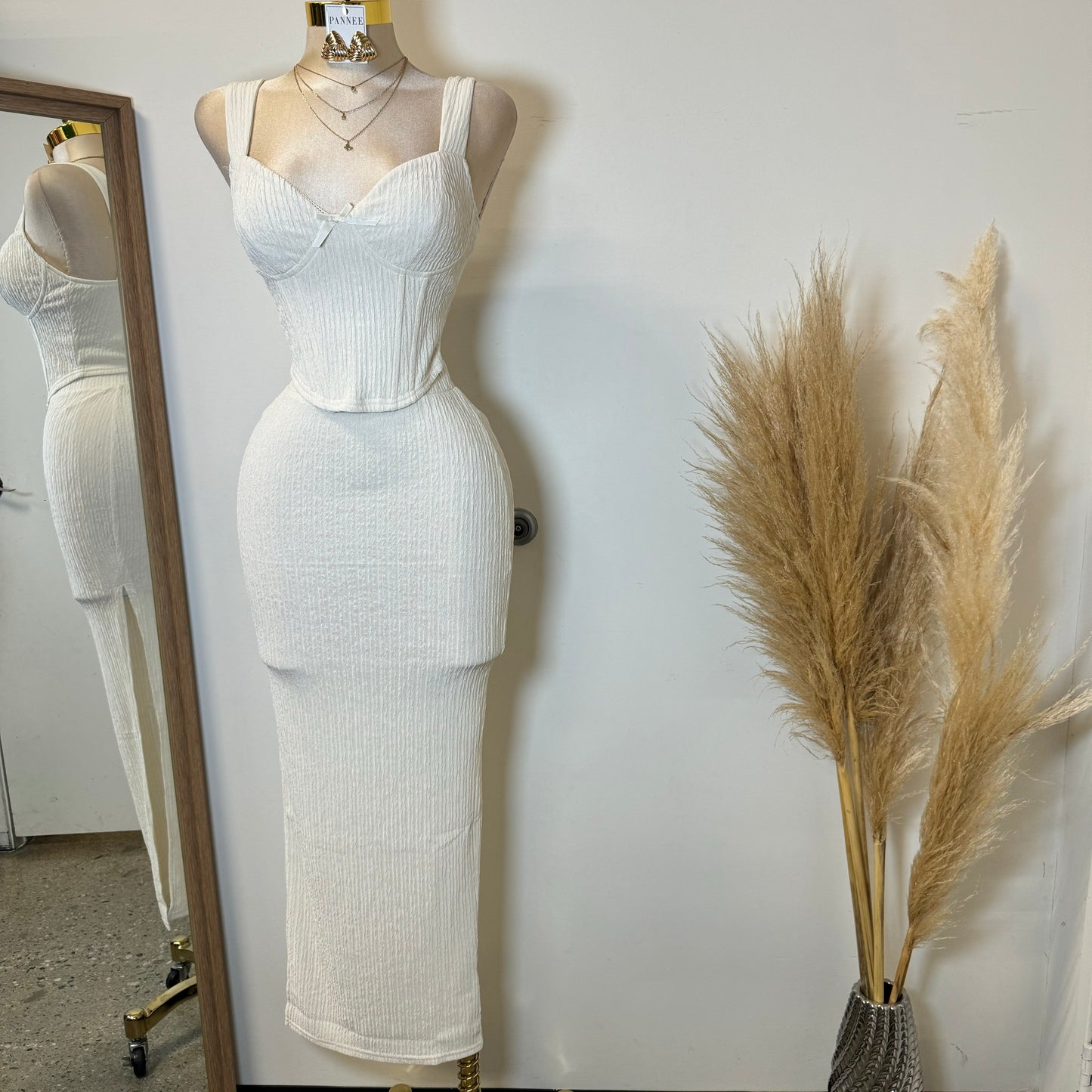 Cancun Corset Skirt Two Piece -White