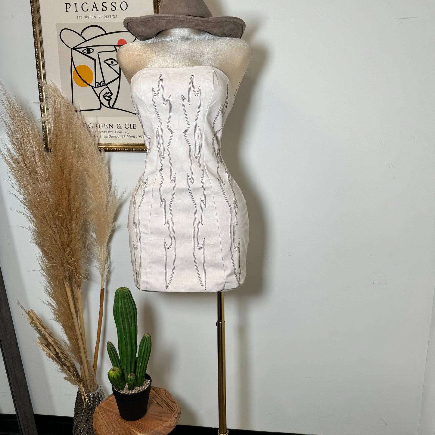 Taymara Corset Dress-Cream