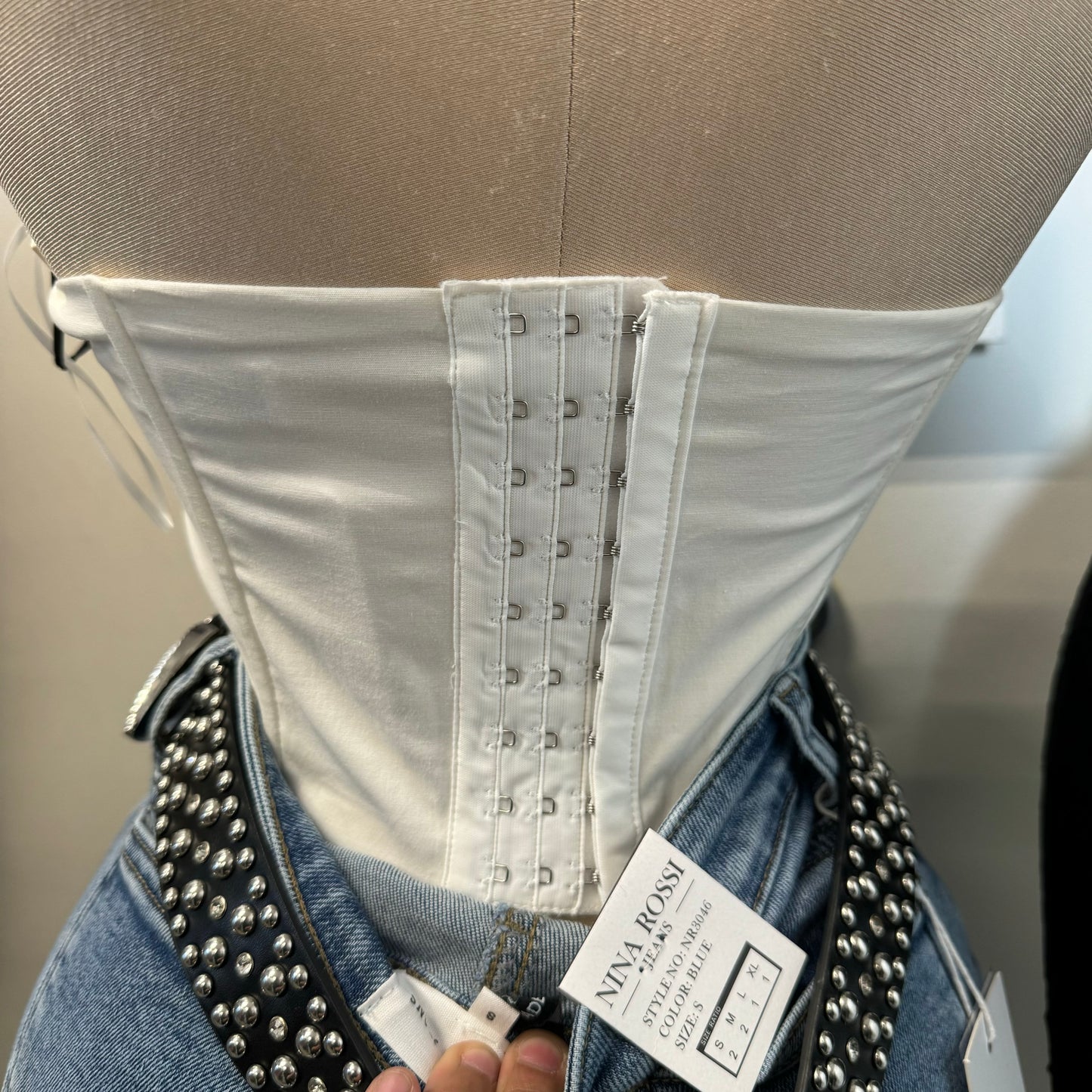 Maisie Western Embroidered Halter Top-White