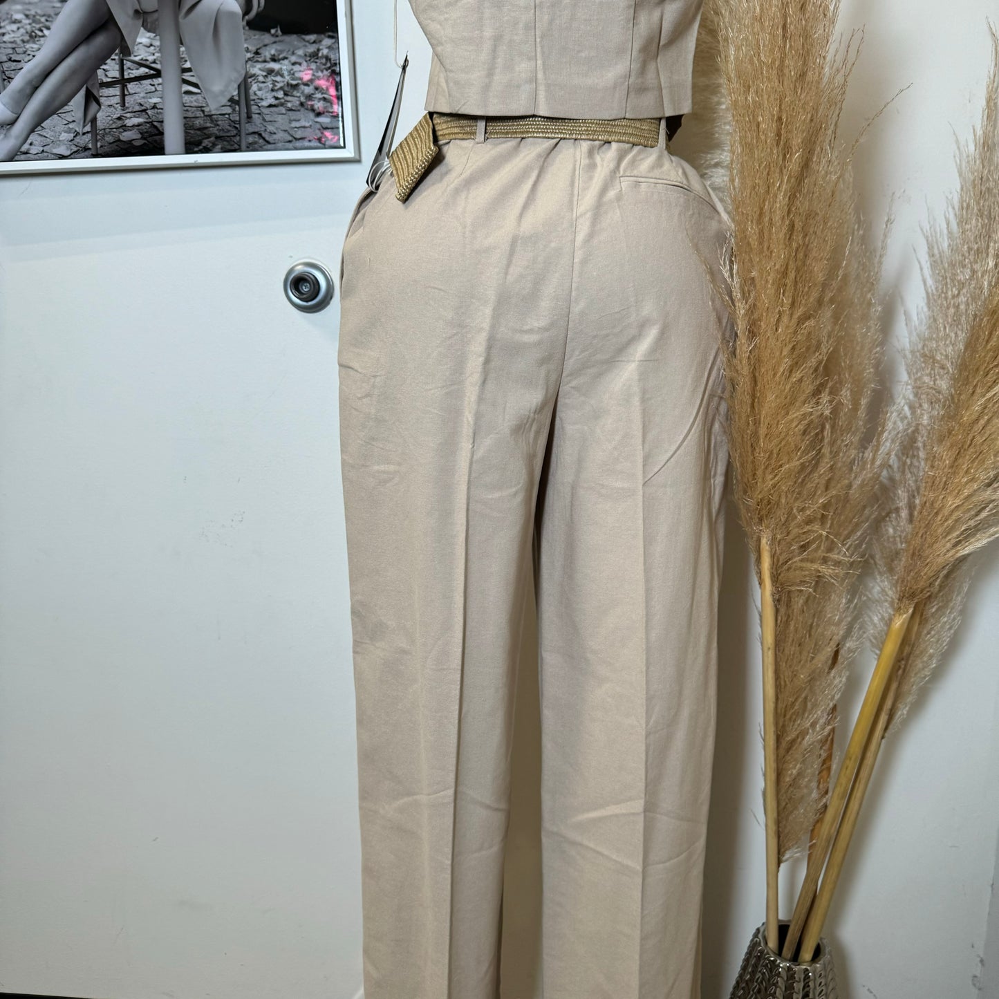 Verano Pant Two Piece Set-Beige