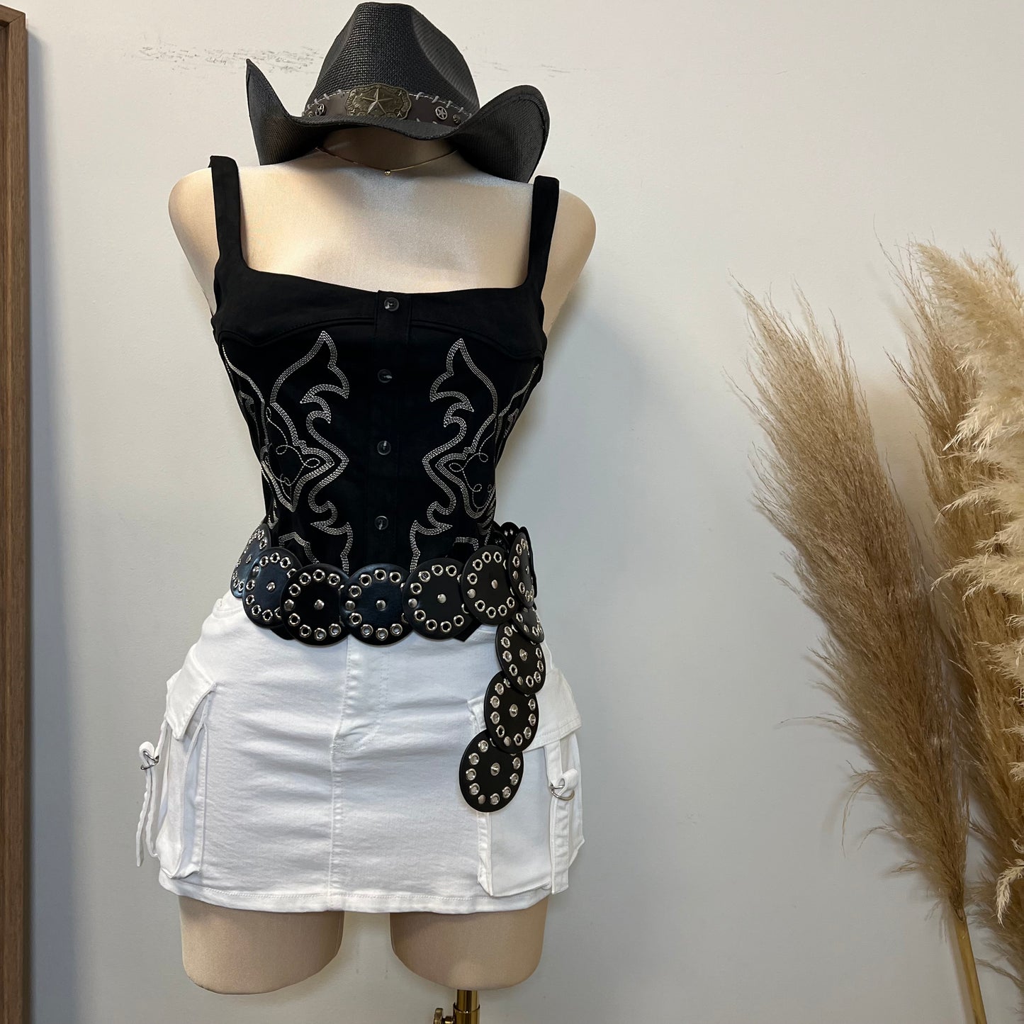 La chona Corset-Black/White