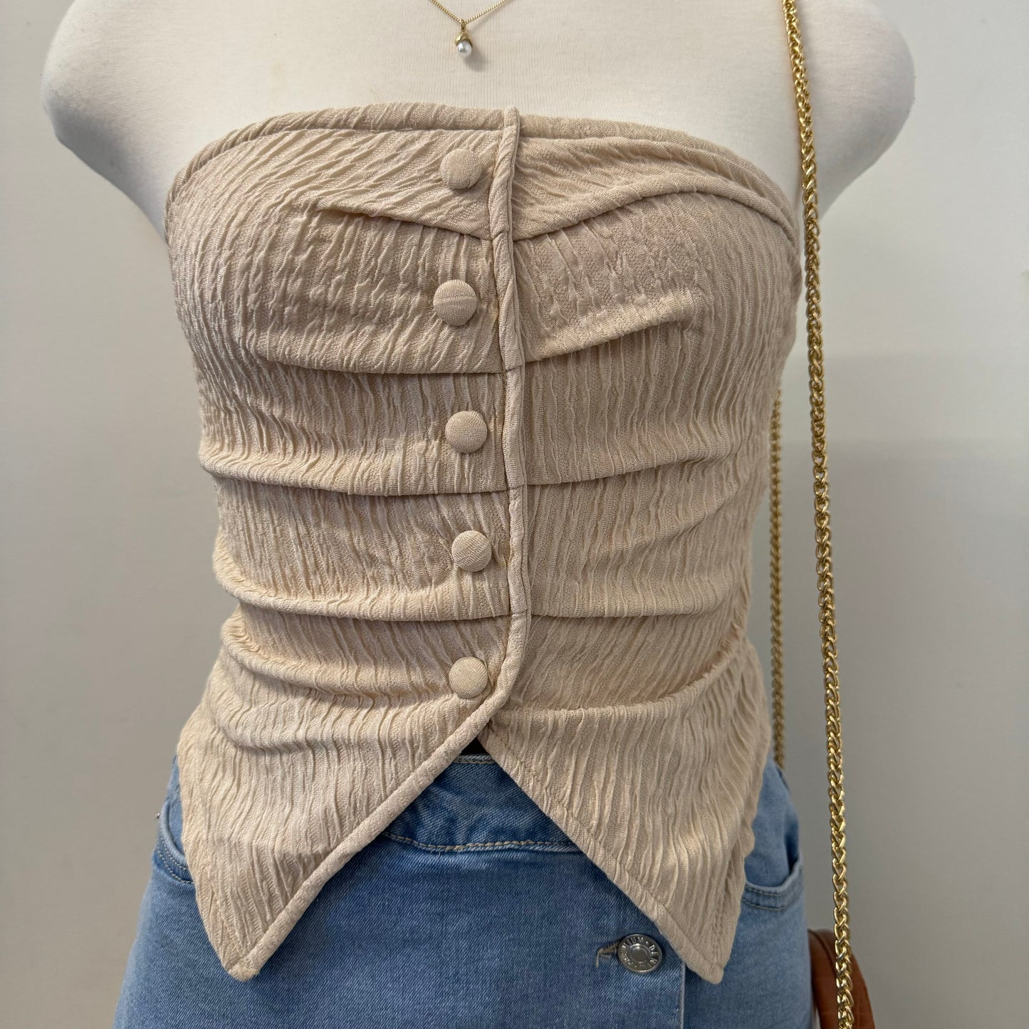 Camelia Tube Top-Cream