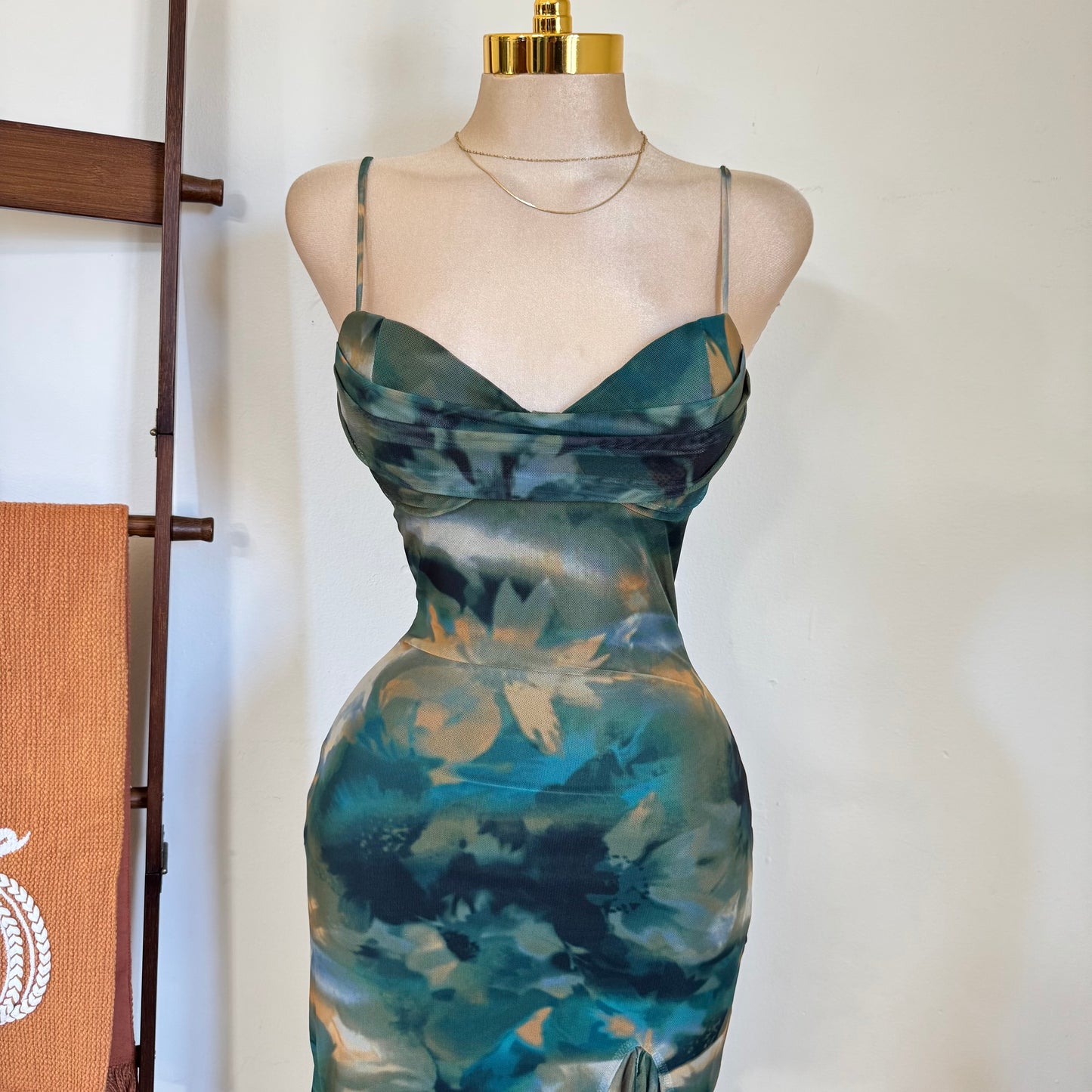 Mismaloya Mesh Dress-Multi Green