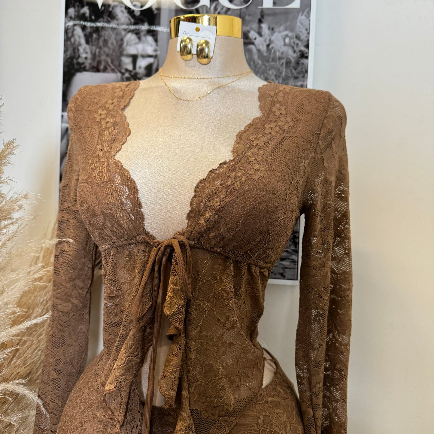 Sexy Lace Skirt-Brown