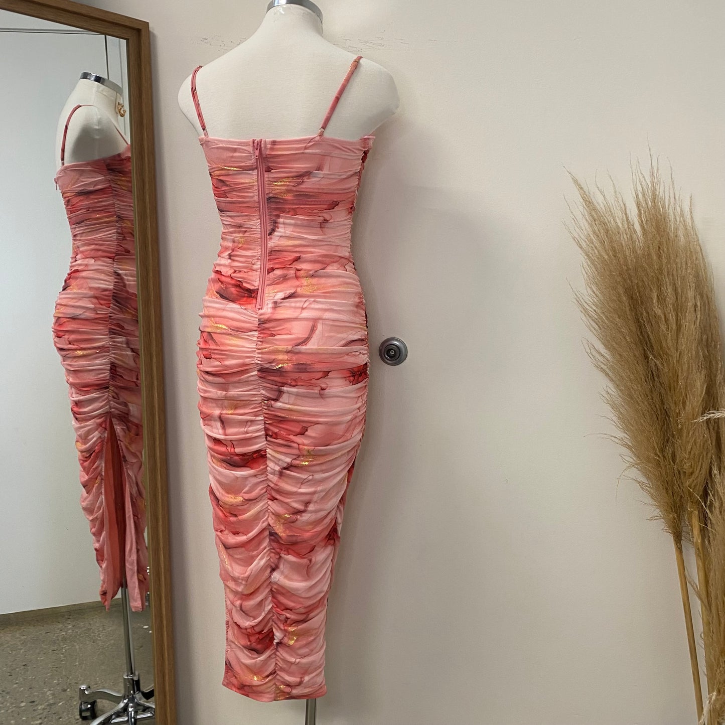 Camila Midi Dress-Pink1