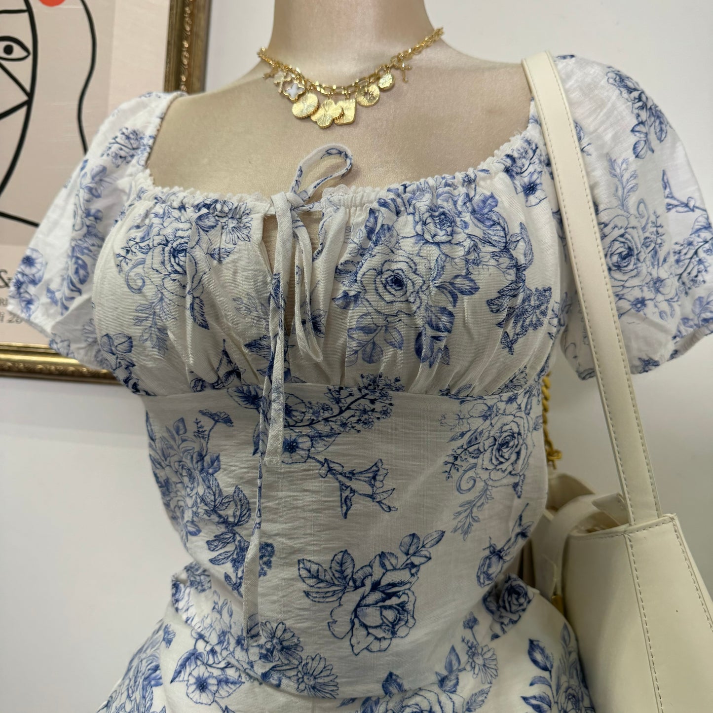 Cielito Skirt Set-White/Blue