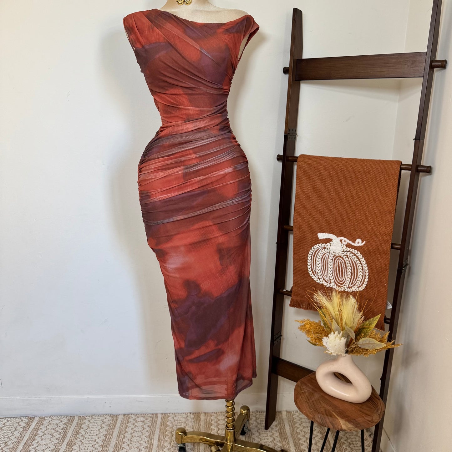 Luxi Dress-Rust