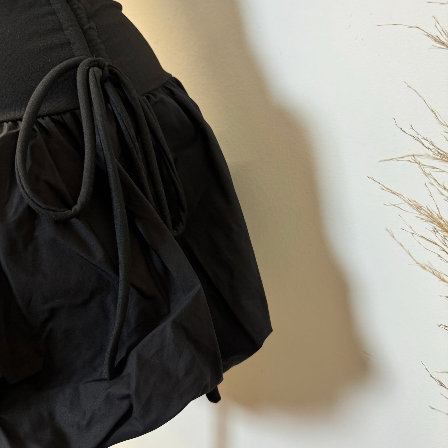 Asymmetric Bubble Dress-Black