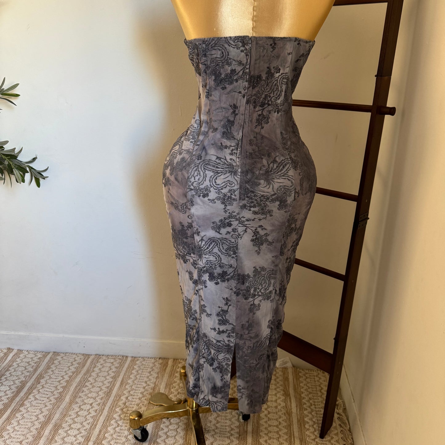 Strapless Midi Dress Plus size -Gris
