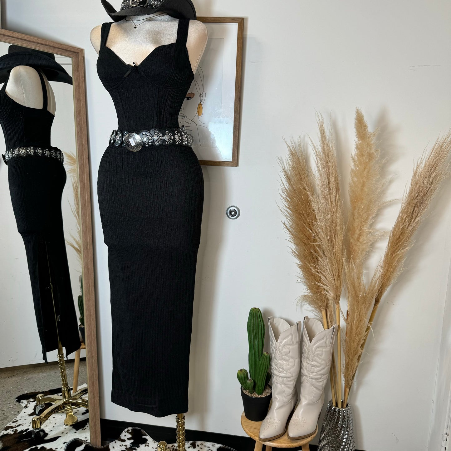 Cancun Corset Skirt Two Piece -Black1