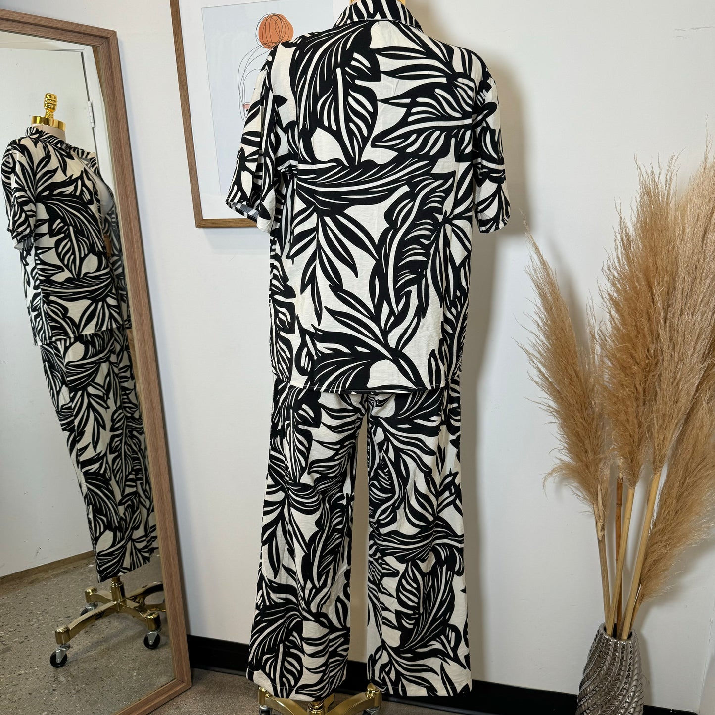 Cancun Pant Two piece Set-Black/White