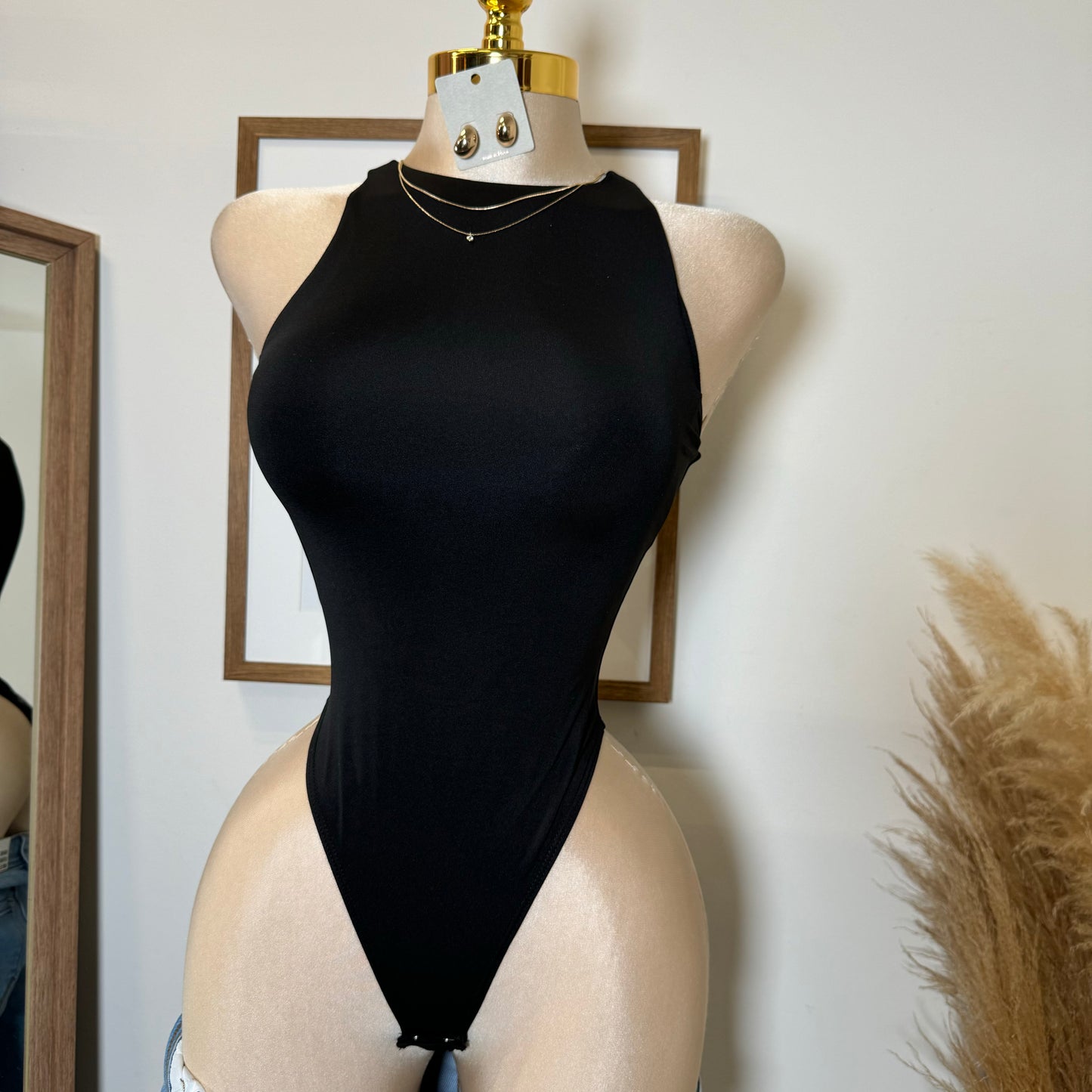 Contour Double Layered 90s Bodysuit-Black