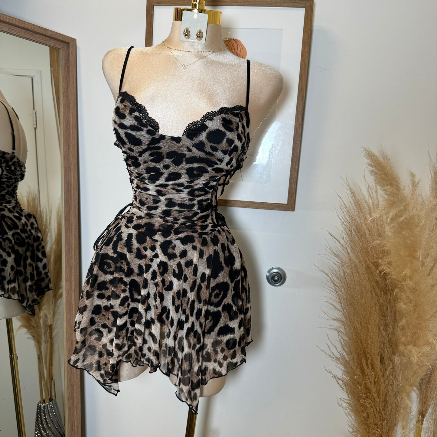 Sexy Animal Mini Dress-Leopard
