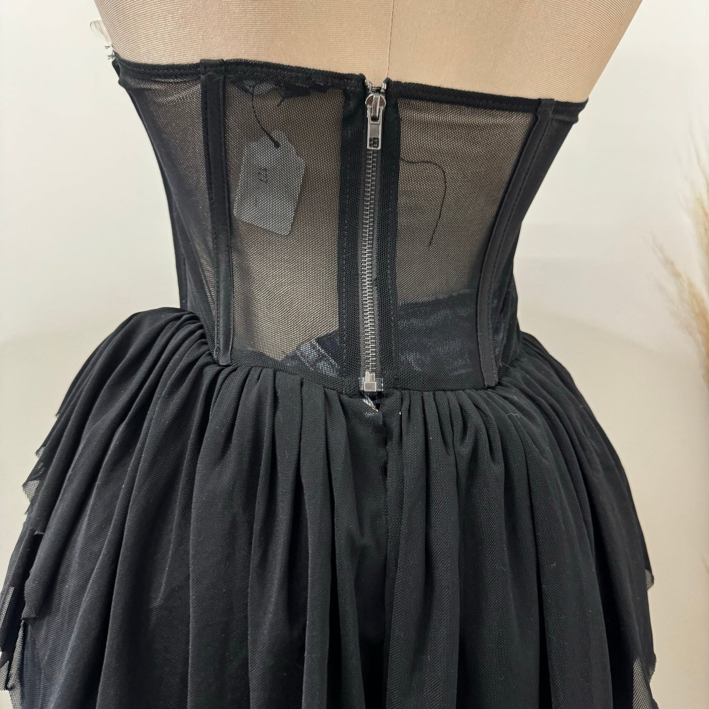 Mesh Corset Top-Black