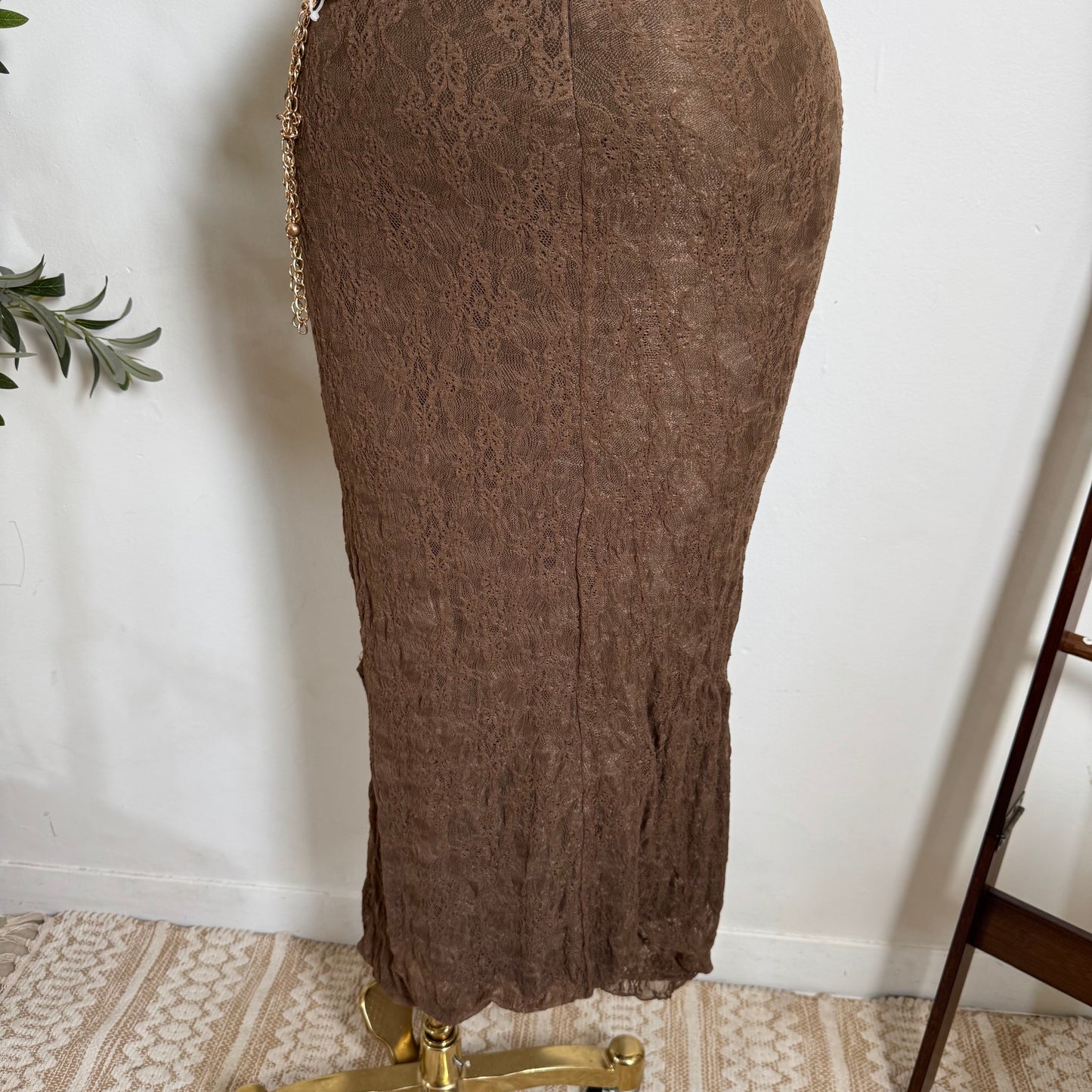Mismaloya Dress-Lace Brown