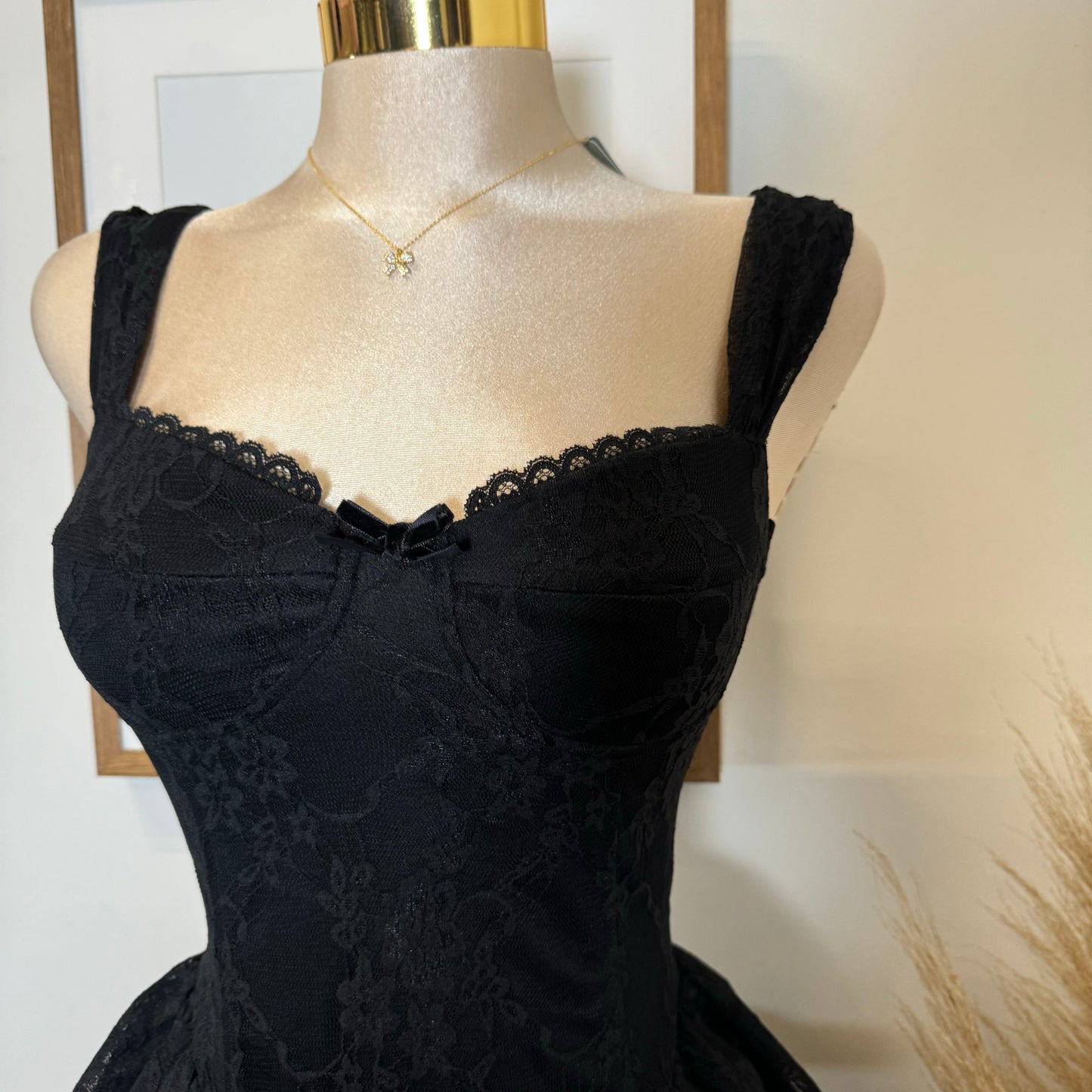 Miriam Lace Mini Dress-Black