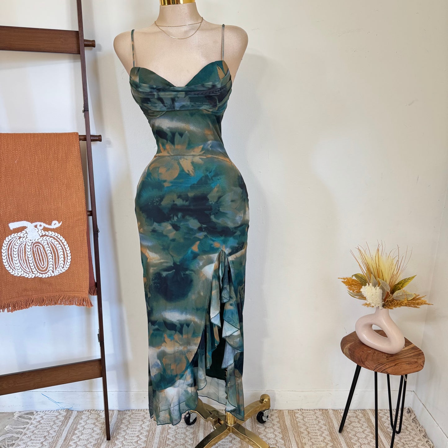 Mismaloya Mesh Dress-Multi Green