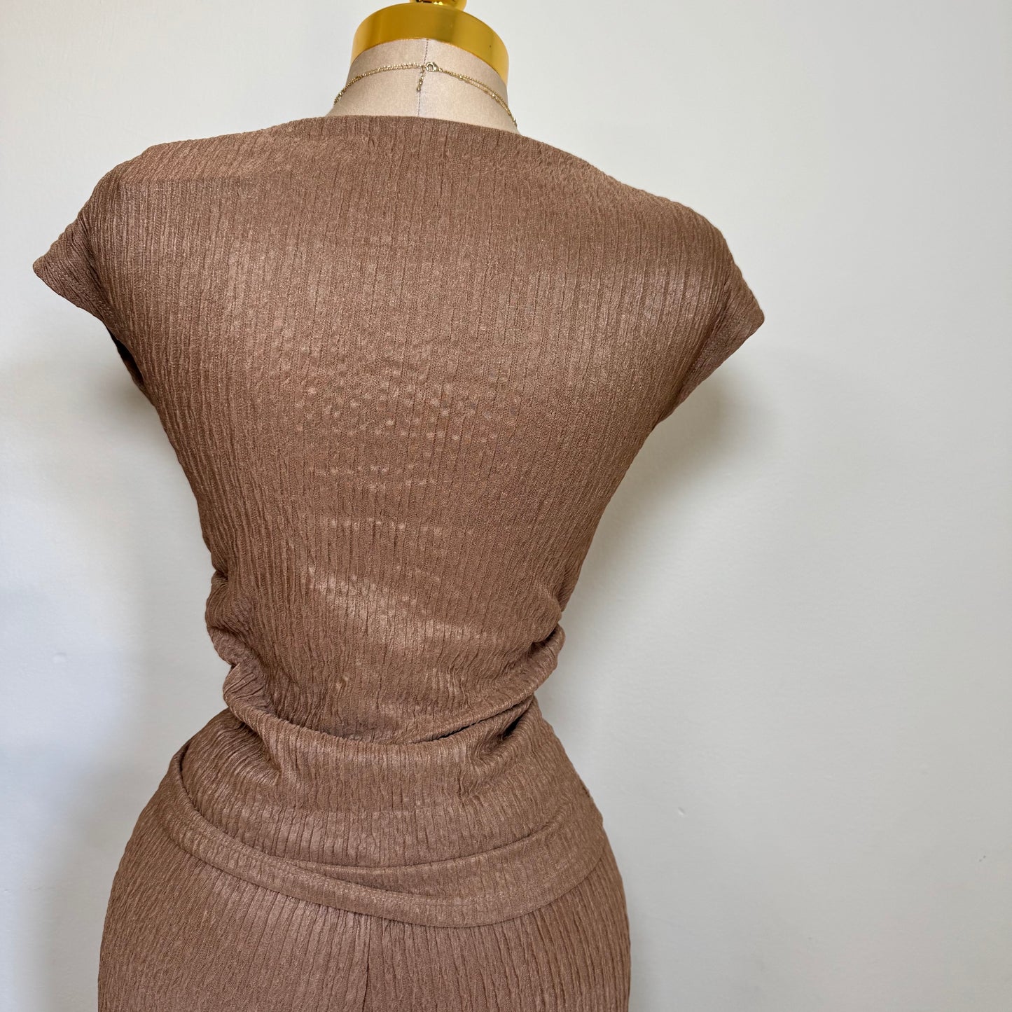 Timira Short Sleeve Pant set -Brown