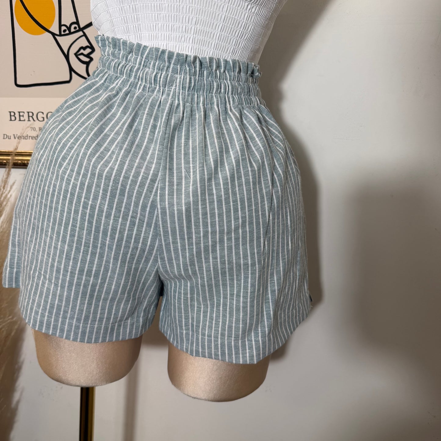 Elastic Shorts-Teal Ocean