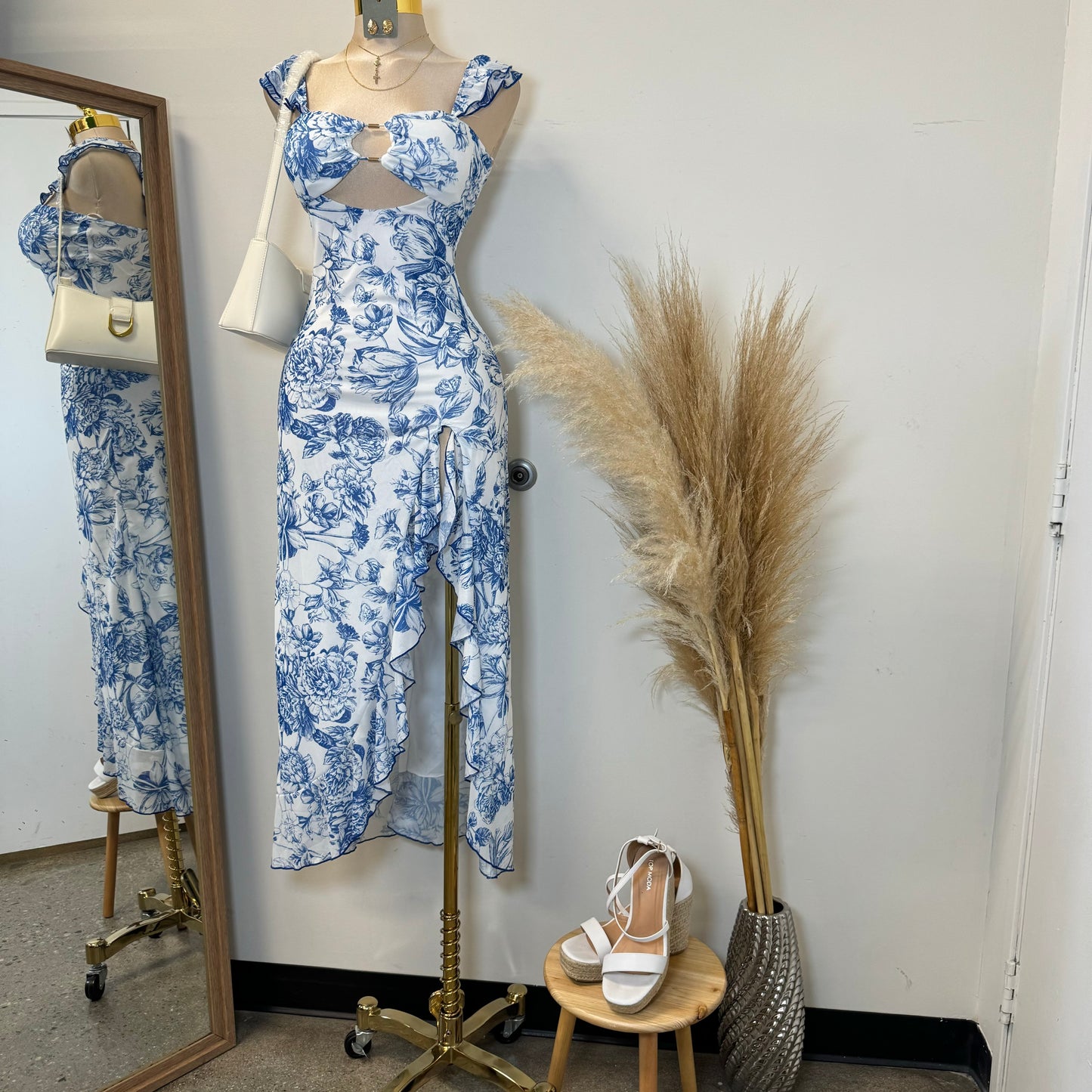 Karol Dress-Blue/White