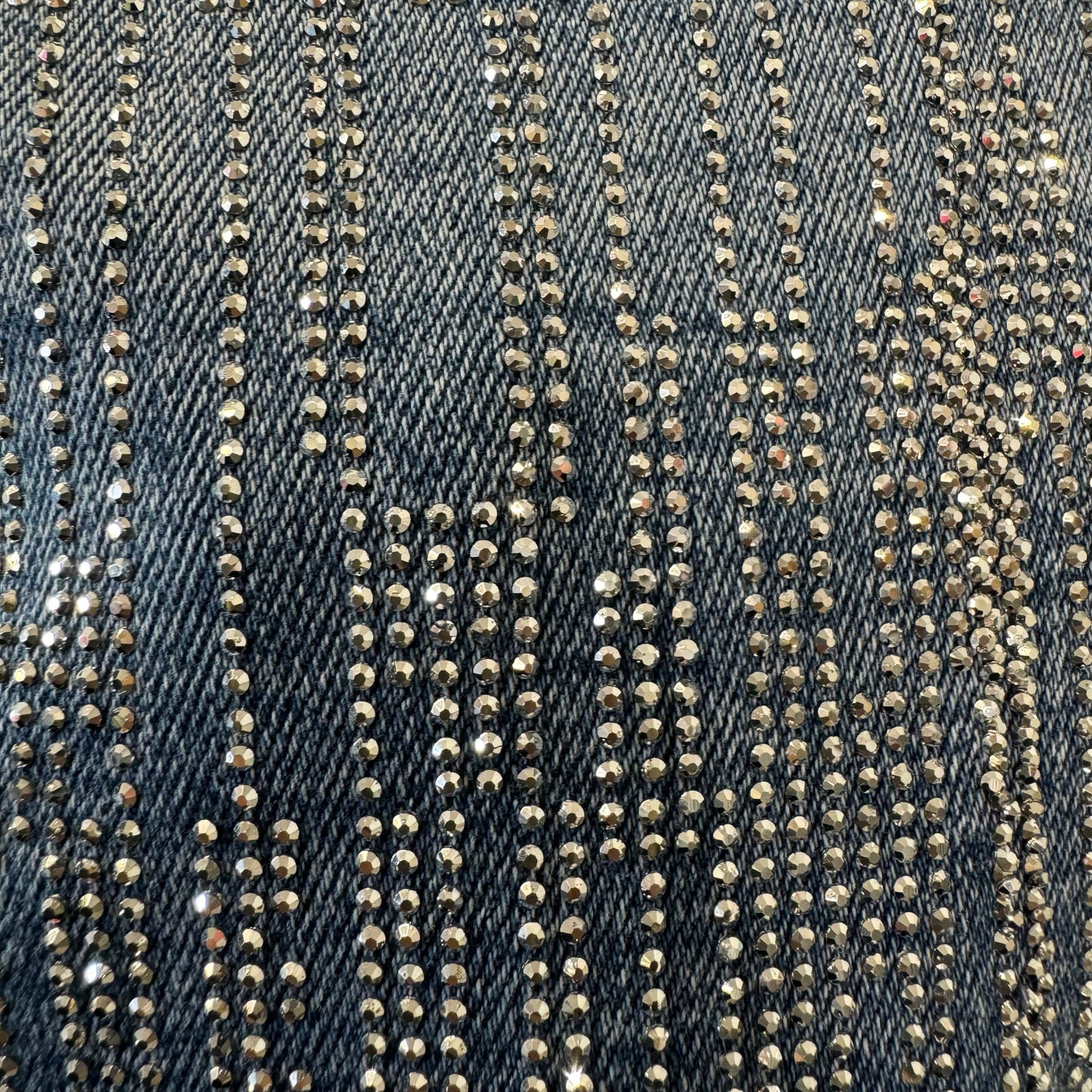 Crush Rhinestone Denim Jacket-Blue