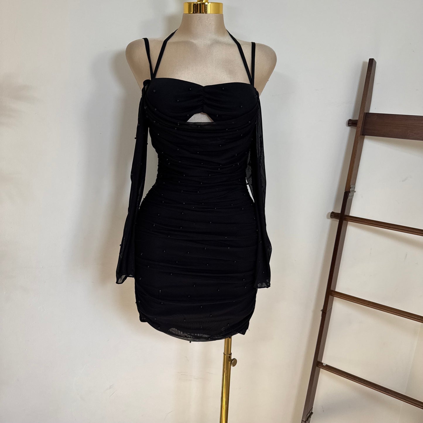 Pearl Long sleeve Dress-Black
