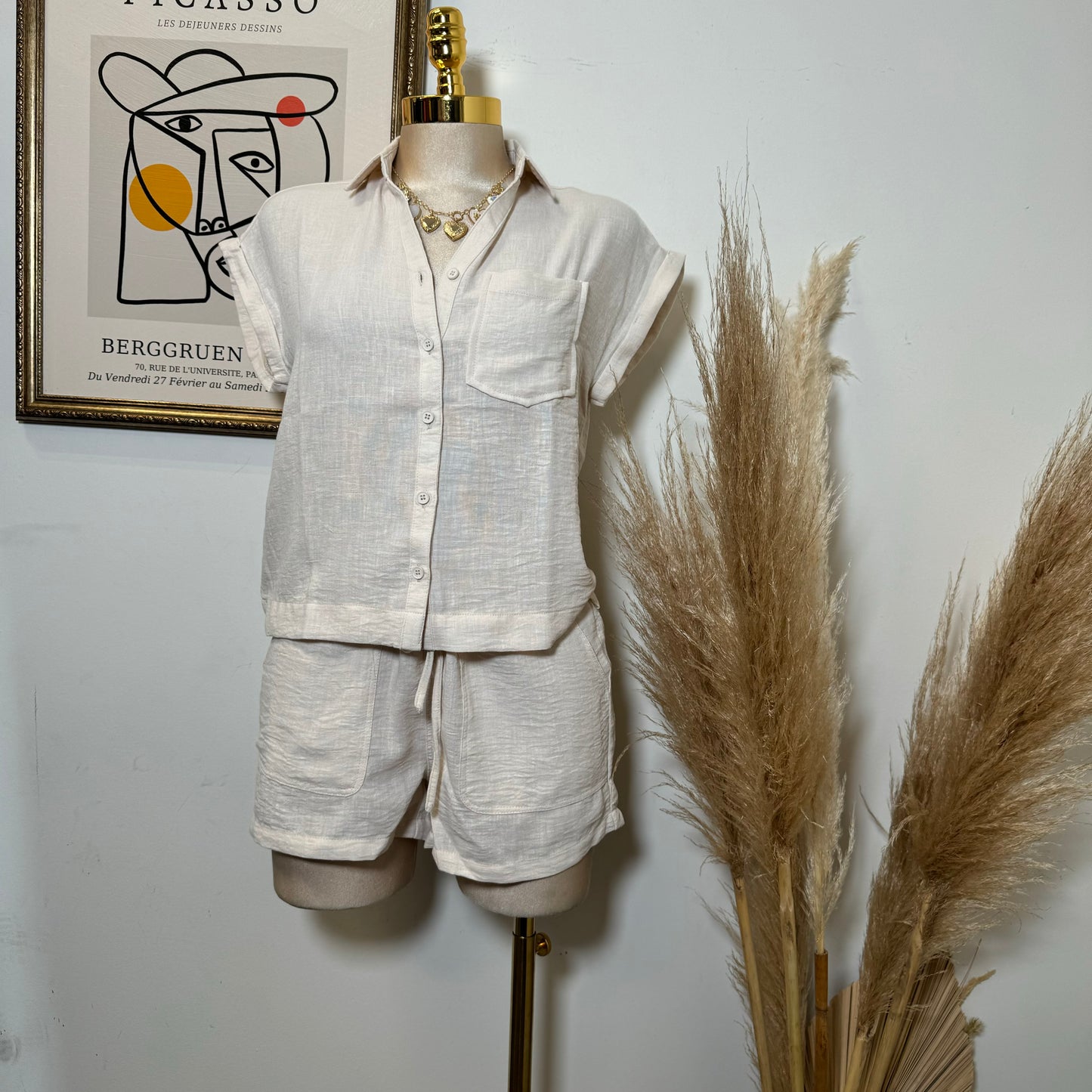 Short Sleeve Set -Ivory