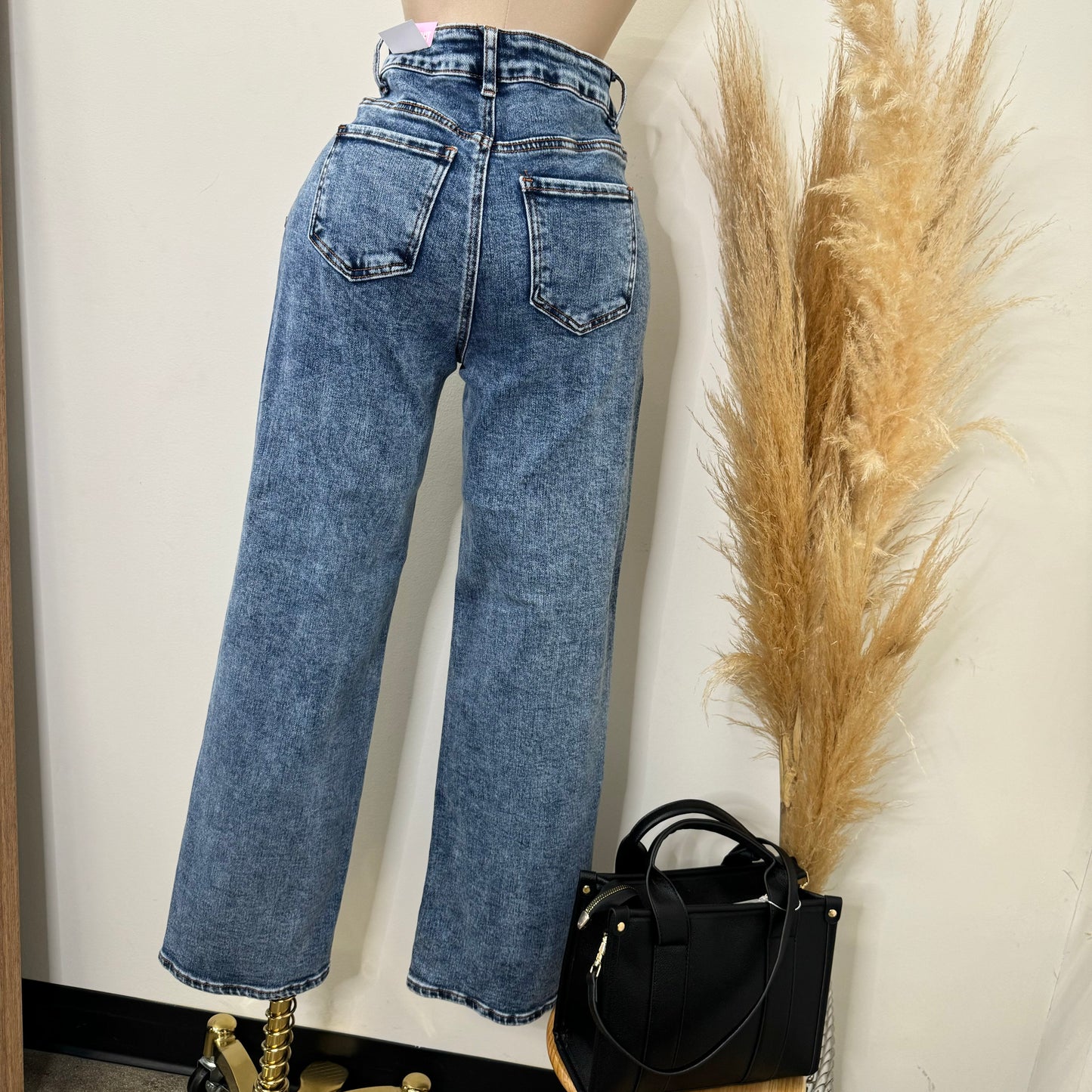 90377 Snow Wash Straight Jean-Dark Blue