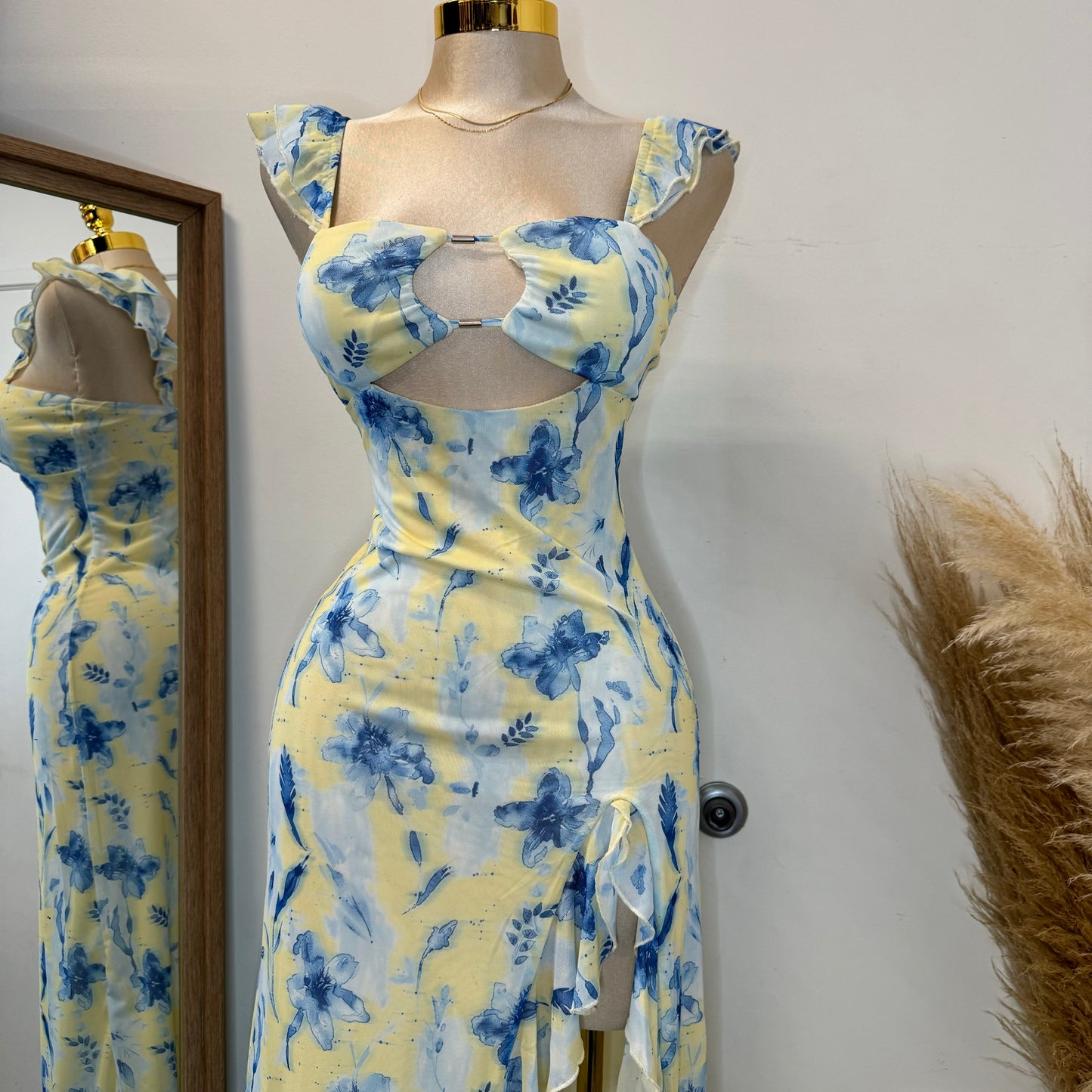 Karol Dress-Yellow/Blue