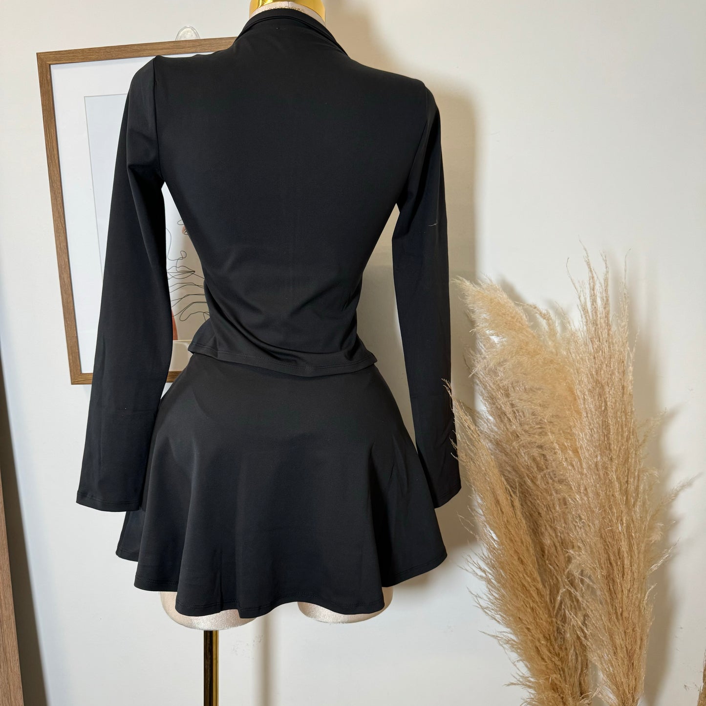 Coquetona Tennis Skirt Set-Black