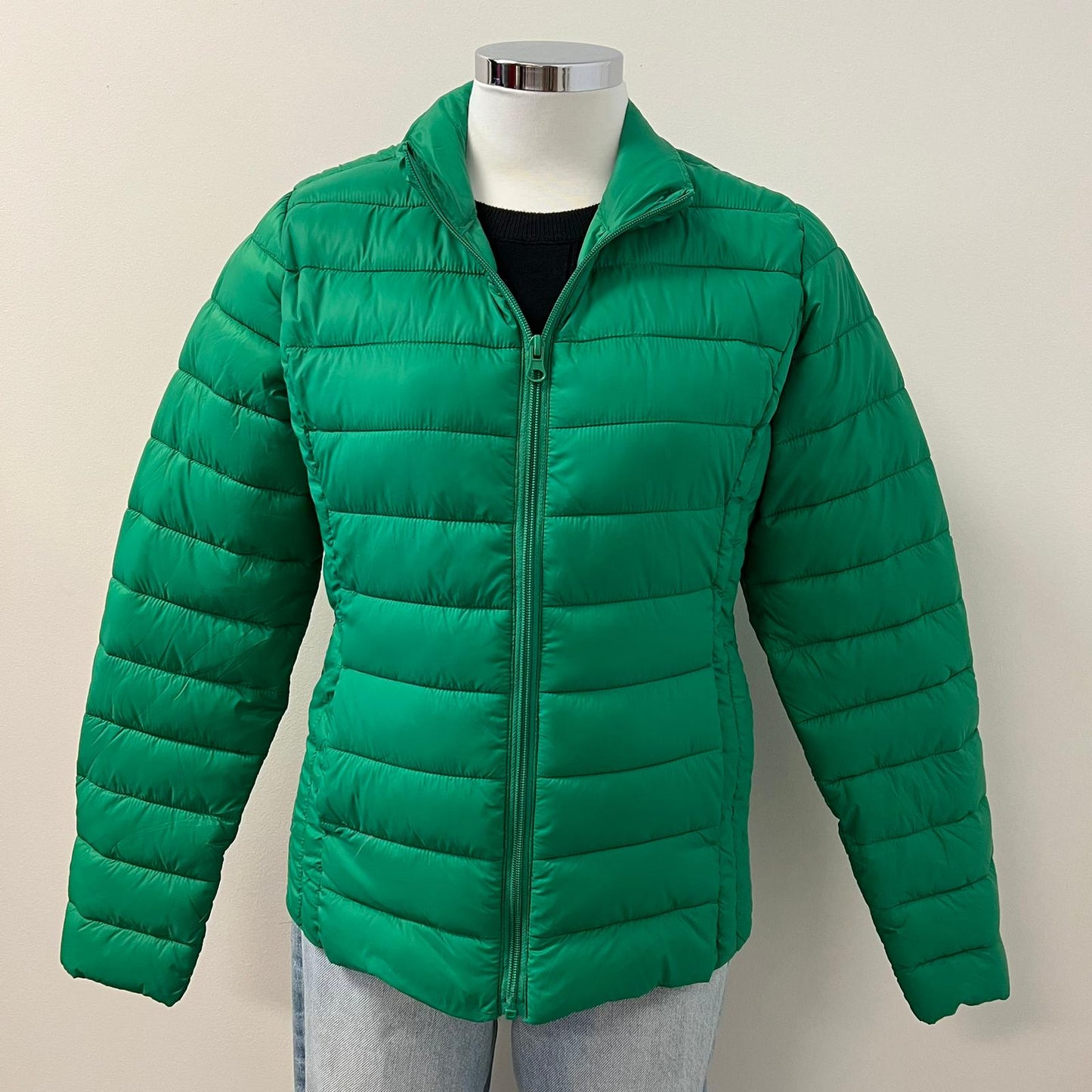 Gina Padded Thermal Zip Up Jacket- Green