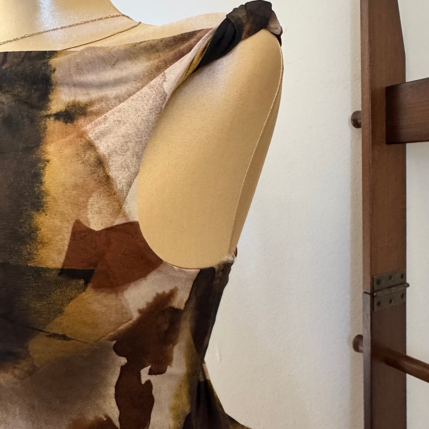 Asymmetrical Plus size Dress-Brown