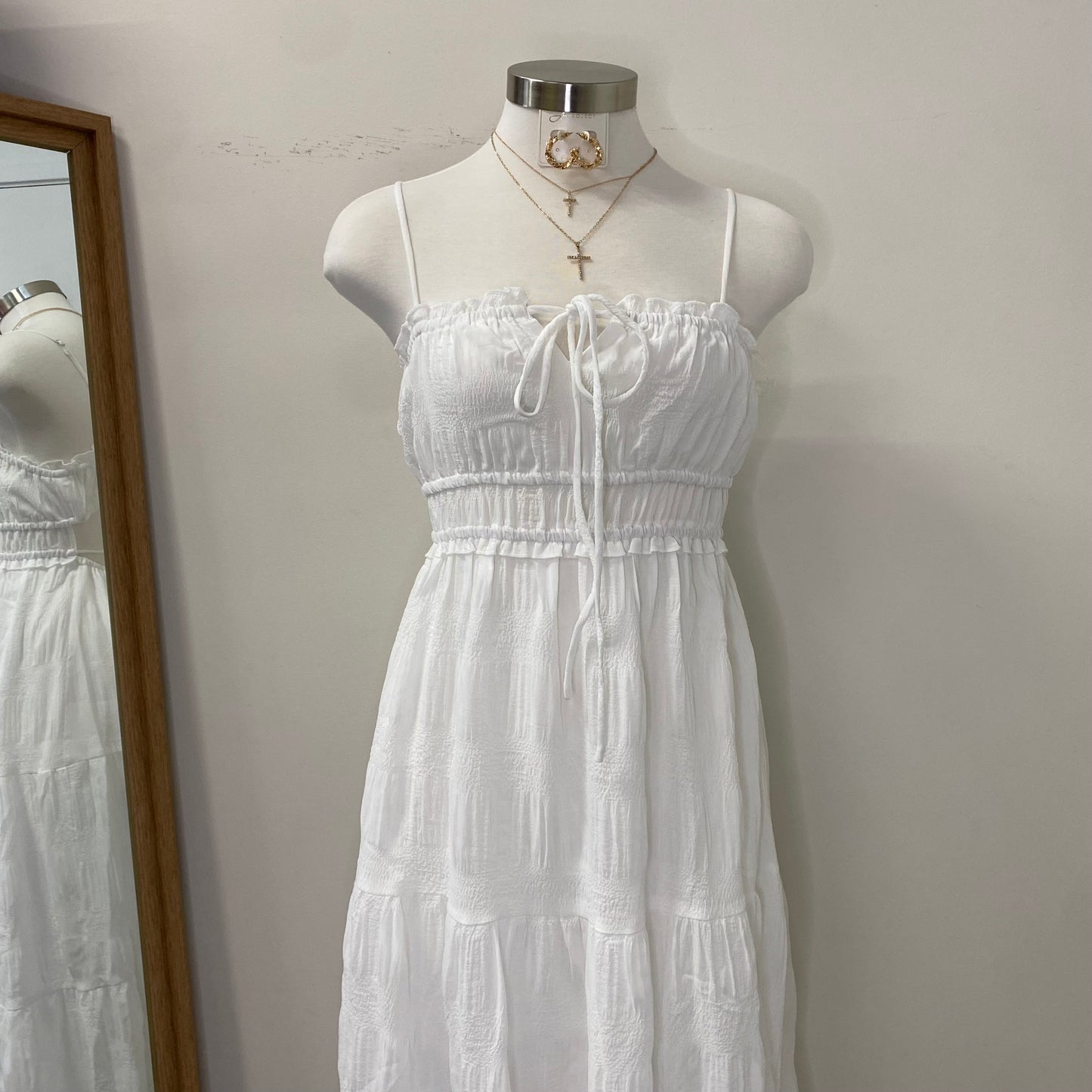 Blue Maxi Dress-White